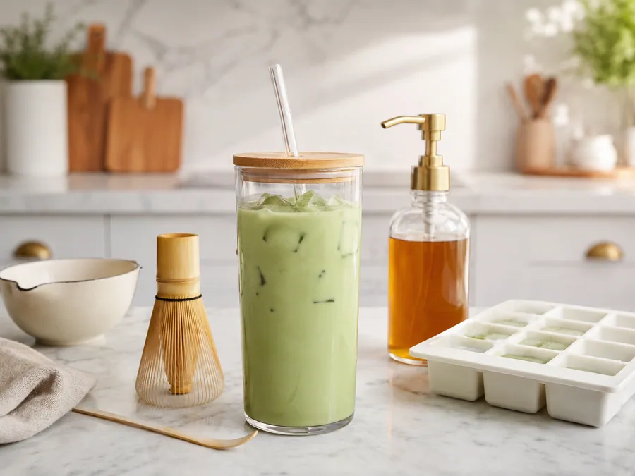 Iced Matcha and Summer Drink Kit Product Image Iced matcha and summer drink kit with tumbler, whisk, syrup pump, and ice mold