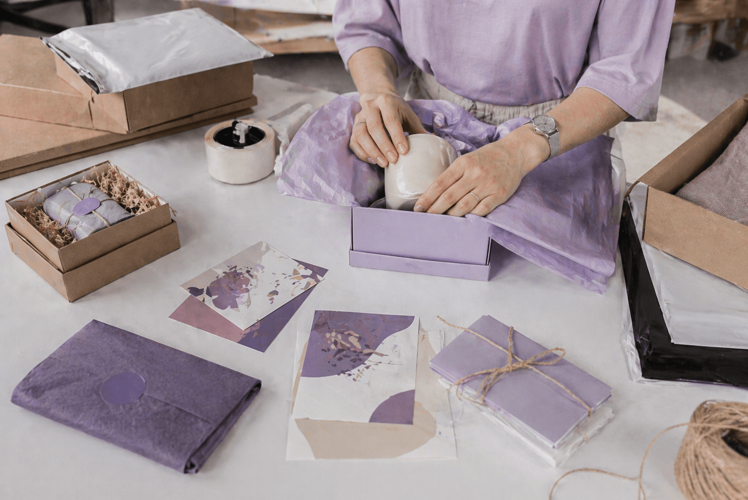 Prepared packaging inserts and fulfillment materials for merchant orders
