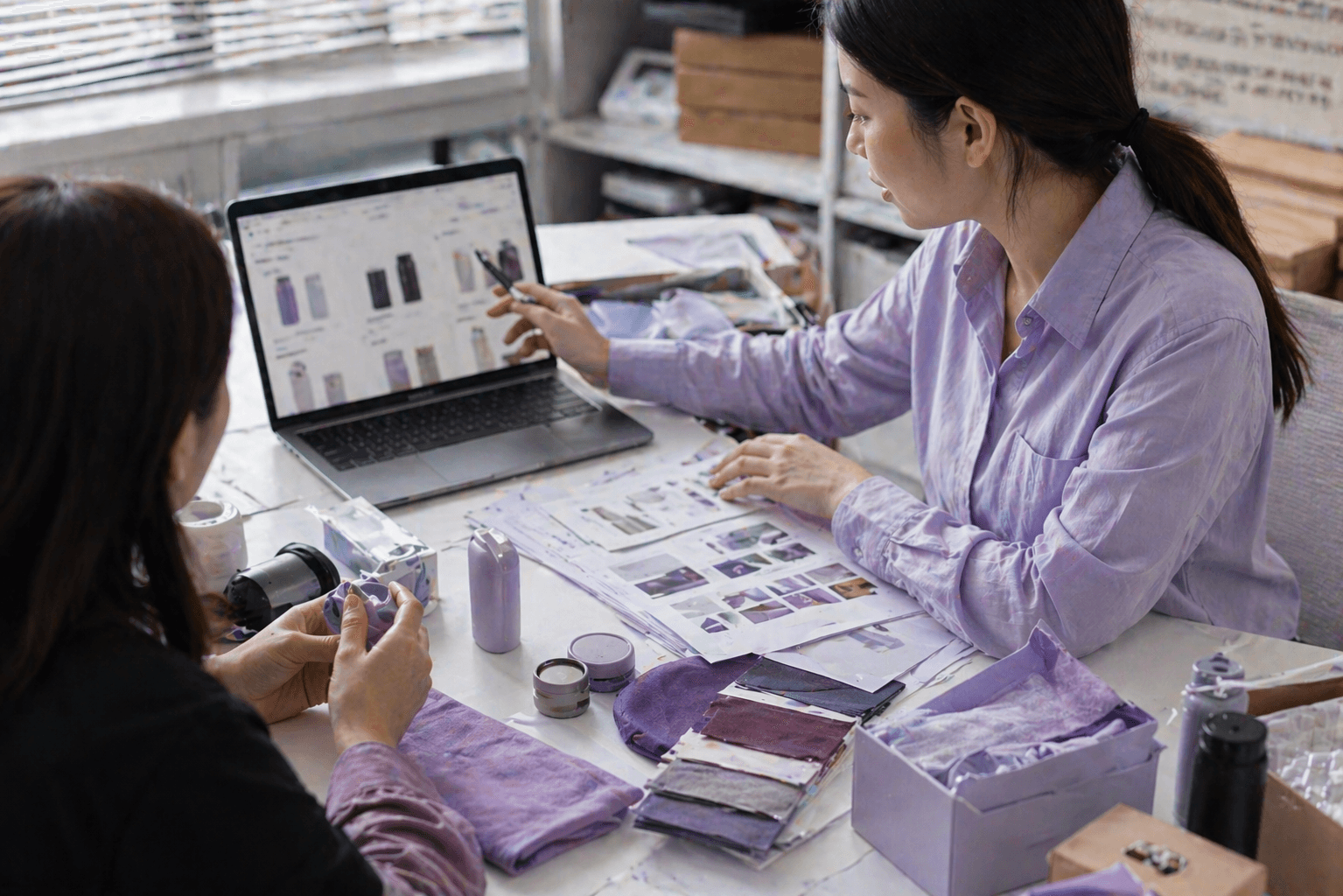 Shiplox vs Spocket sourcing review Product sourcing review desk with samples and supplier notes, a Spocket alternative workflow