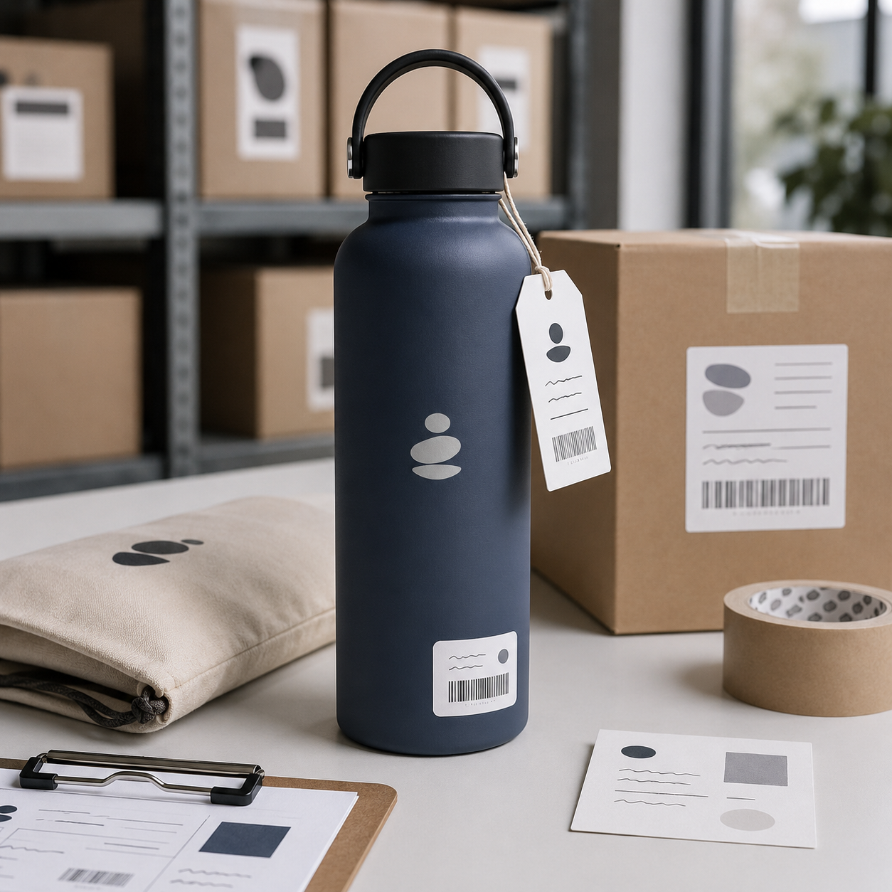Custom branded packaging and inserts prepared in China for TikTok Shop unboxing
